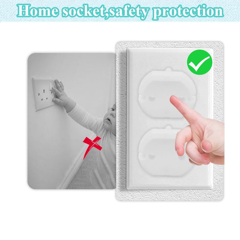 Fielect Outlet Plugs Covers Childproof EU Plug Protectors Electric Socket Cover Electrical Protector 2-Hole White 30Pcs - Image 3