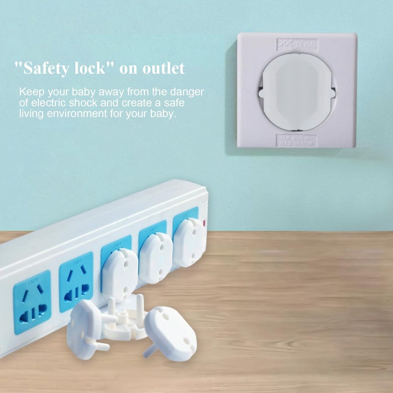 Fielect Outlet Plugs Covers Childproof EU Plug Protectors Electric Socket Cover Electrical Protector 2-Hole White 30Pcs - Image 5