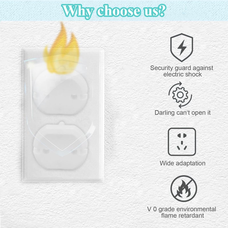 Fielect Outlet Plugs Covers Childproof EU Plug Protectors Electric Socket Cover Electrical Protector 2-Hole White 30Pcs - Image 4