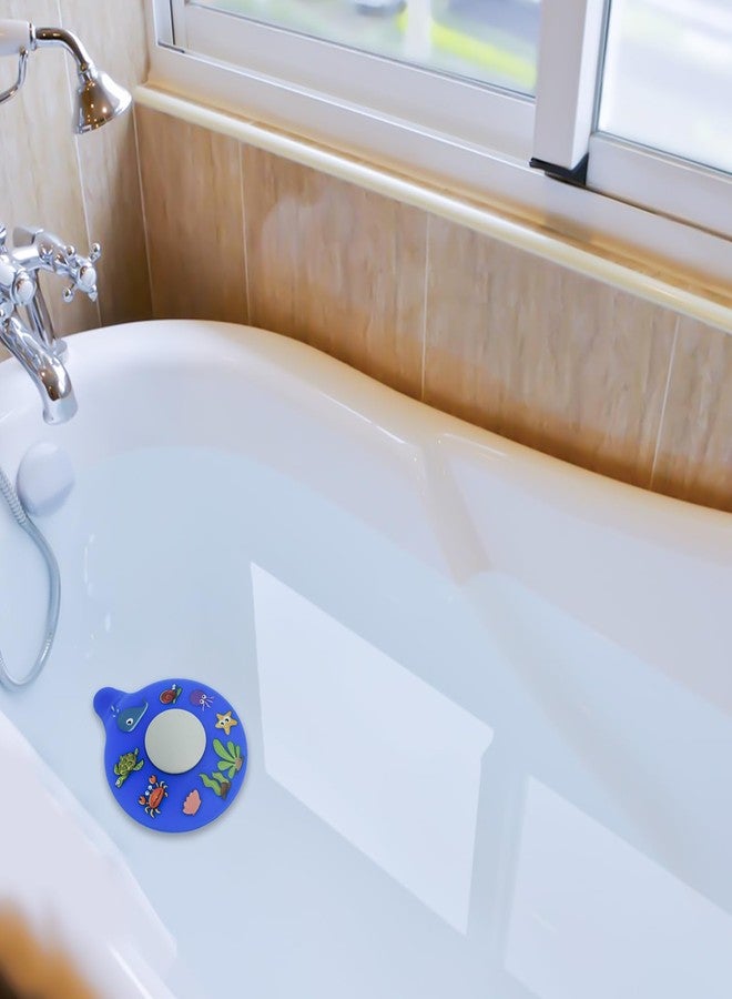 Iensen Silicone Bathtub Drain Stopper with Beach Scenery Print - Universal Tub Plug Cover, Beautiful Coral Reef Design - Ideal Gift for Kids, Tots, Babies (Blue) - Image 4