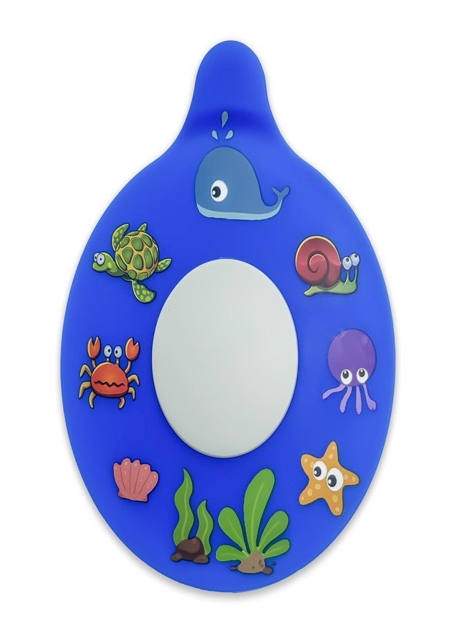 Iensen Silicone Bathtub Drain Stopper with Beach Scenery Print - Universal Tub Plug Cover, Beautiful Coral Reef Design - Ideal Gift for Kids, Tots, Babies (Blue) - Image 1