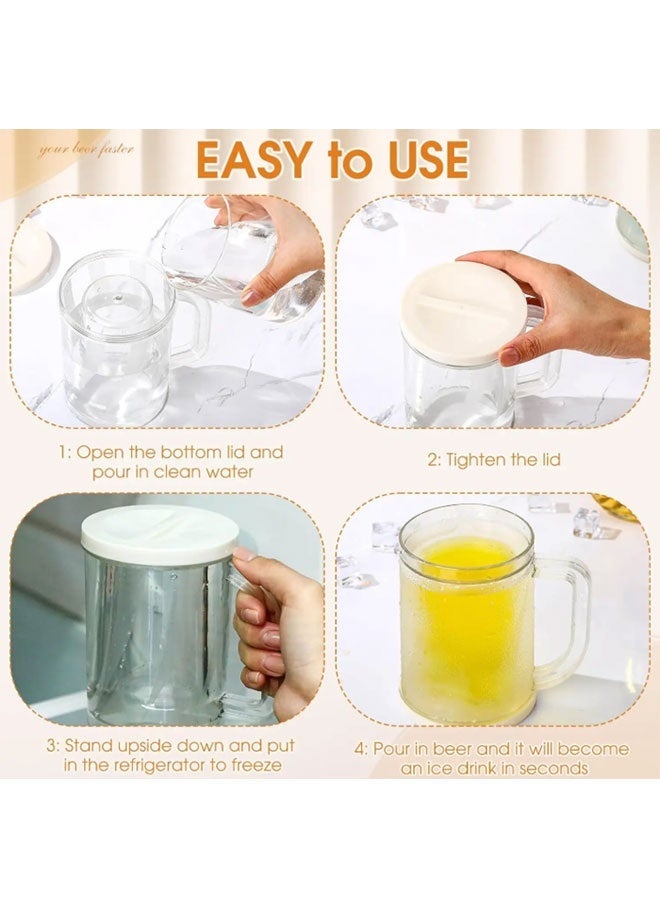 2 pcs，Summer New Double Layer Large Capacity Home Iced Drink Mug (Craft Drink Mug) Upgraded Version - Image 3