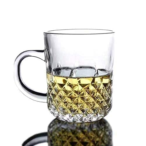 ZROY ENTERPRISE Premium Classic Glass Tea & Coffee Cup Set of 4-210 ML, for Transparent Espresso Cappuccino hot Chocolate, Milk Cup, Green Tea, Herbal Tea, Lemon Tea (Elegant, 4) - Image 3