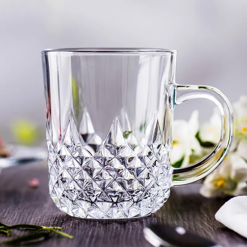ZROY ENTERPRISE Premium Classic Glass Tea & Coffee Cup Set of 4-210 ML, for Transparent Espresso Cappuccino hot Chocolate, Milk Cup, Green Tea, Herbal Tea, Lemon Tea (Elegant, 4) - Image 5