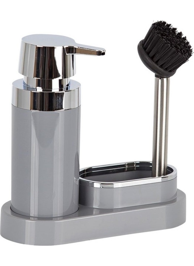 Primanova - Polen Kitchen Set Liquid Soap Dispenser Gray Brushed - Image 1