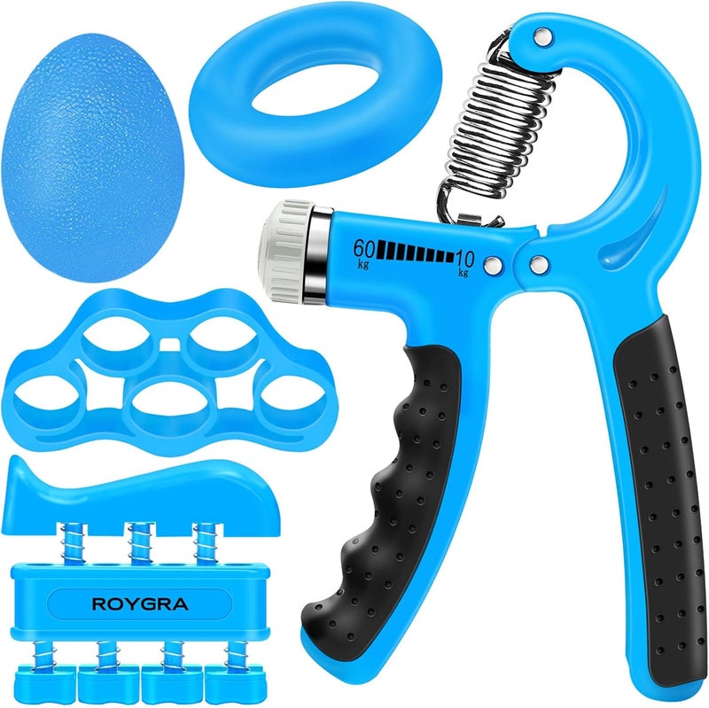 roygra Grip Strength Trainer (5 Pack), Forearm Strengthener, Hand Strengthening Devices, Hand Exercisers for Strength, Finger Strengthener, Wrist Exerciser, Baseball Climbing Calisthenics Basketball - Image 1