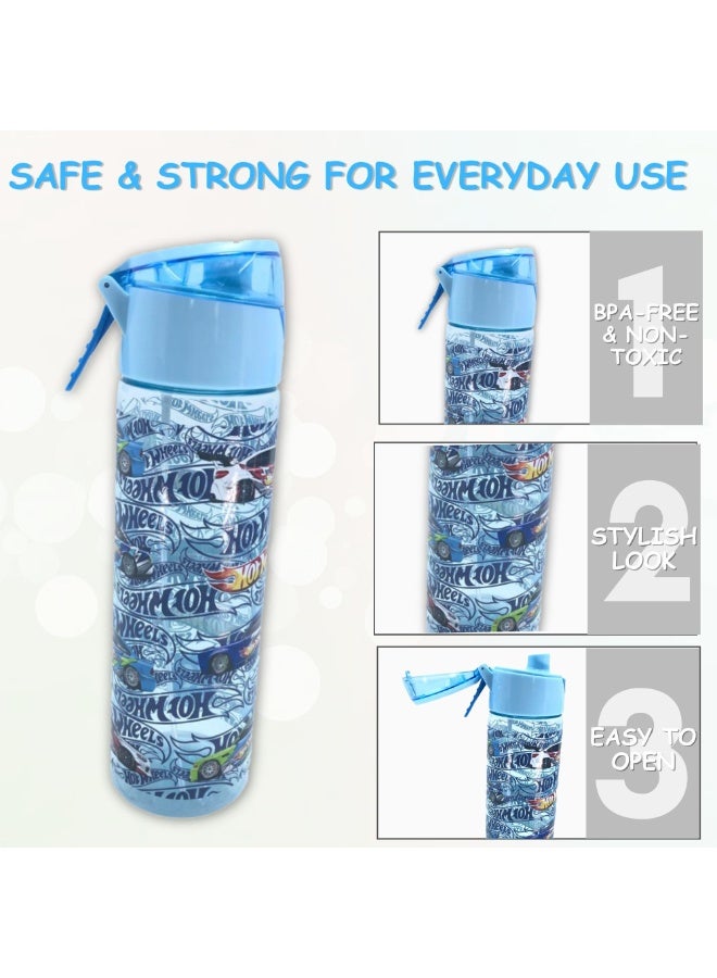 i-kola HOT WHEEL BLUE 320 ML Kids Water Bottle for School | BPA-Free Stainless Steel Water Bottle for Boys & Girls | Leakproof, Unbreakable, Easy to Drink, Quick Open Lock (TS-9218 AS 2) - Image 3