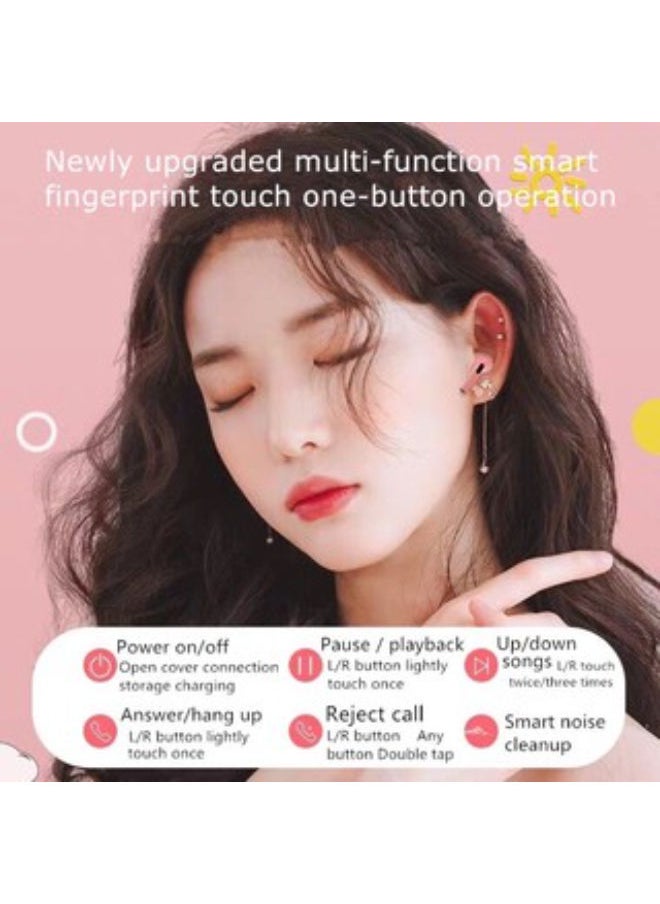 SHOPI - InPods Pro Wireless Bluetooth Earphone In Ear Earbuds Smart Touch Stereo Headphones Macaron TWS Bluetooth 5.0 Sports Gaming Headset For IOS Android Phone Huawei Xiaomi Samsung OPPO Vivo - PINK - Image 1