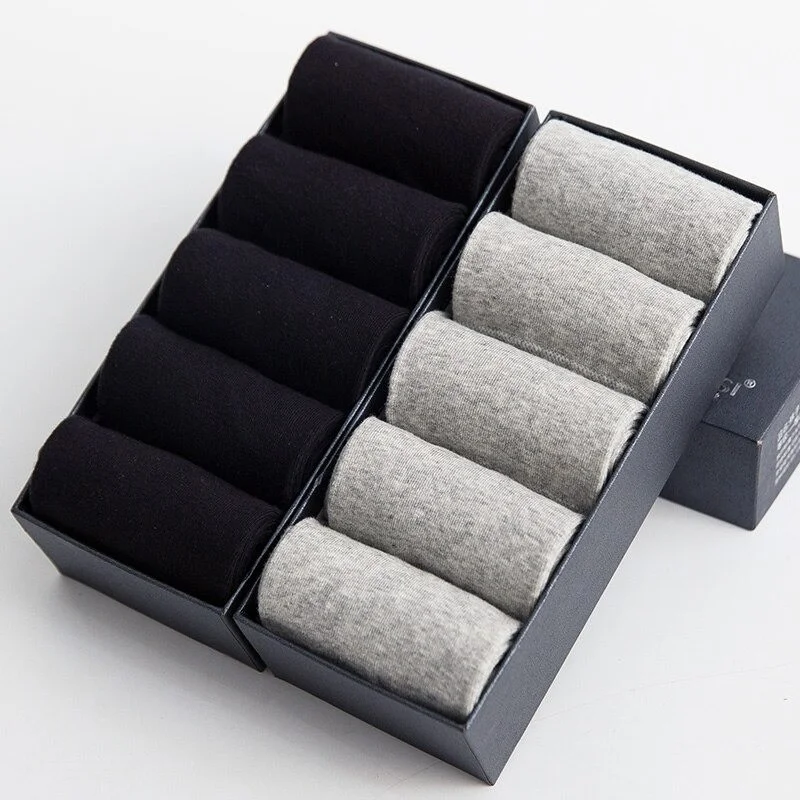 Bgk 10 Pairs Men's Black+Grey Socks 100 Cotton