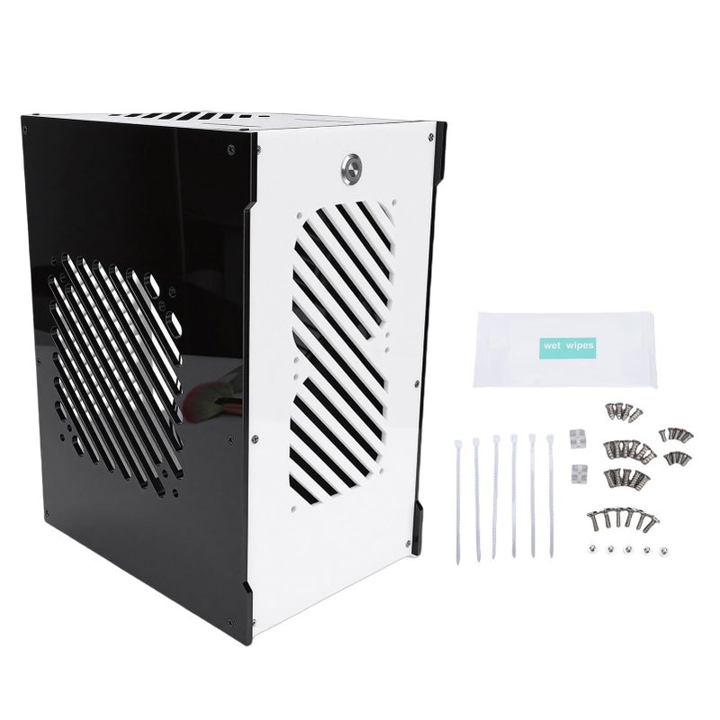 علبة الكمبيوتر الشخصي الصغير ITX لوحة الأكريليك الشفافة 360 تهوية تدعم مزود الطاقة SFX بطول بطاقة الرسومات 180 مم - Image 2