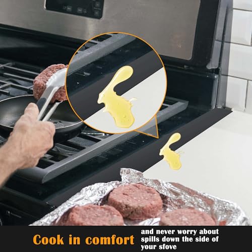 MTROYALDIA Silicone Stove Counter Gap Cover 21", Easy Clean Gap Filler Sealing Spills Between Kitchen Counter, Appliances,Stovetop, Oven, Washing Machine, Washer, Dryer Set of 2 - Image 3