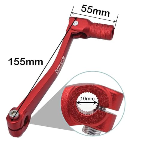 PPR PIT PRO RACING CNC Aluminum Gear Shifter Lever, Foldable Gear Shift Lever Fit for 50cc 110cc 250cc CRF50 XR50 XR CRF Dirt Pit Monkey Bike Motorcycle ATV Quad Accessory Red - Image 2