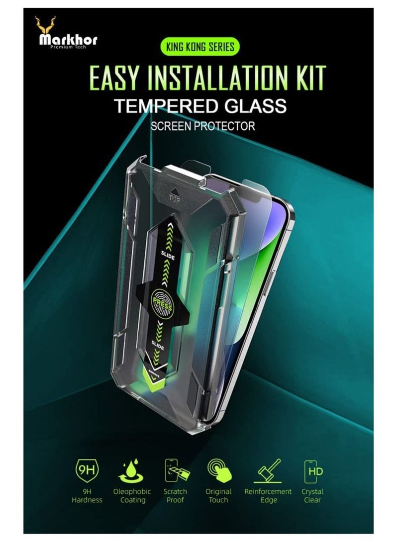 Markhor Tempered Glass Screen Protector With Auto Alignment Easy Installation For Apple iPhone 14 Clear - Image 3