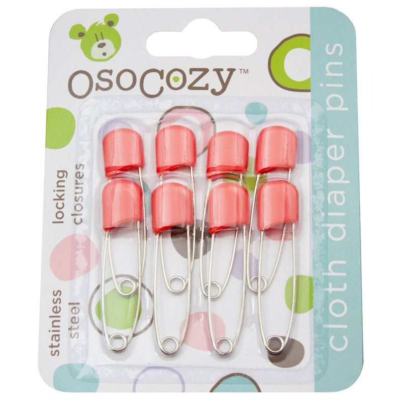 OsoCozy Diaper Pins - {Red} - Sturdy, Stainless Steel Diaper Pins with Safe Locking Closures - Use for Special Events, Crafts or Colorful Laundry Pins , 2.875 Inch x 0.25 Inch x 0.5 Inch - Image 1