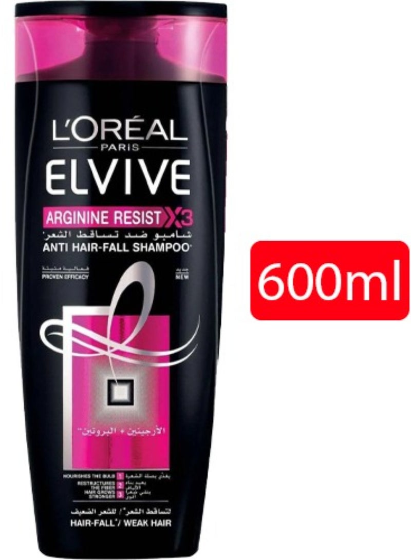 L'Oreal Paris Elvive Fall Resist With Aminexil Reinforcing Shampoo 600 ML - Image 4