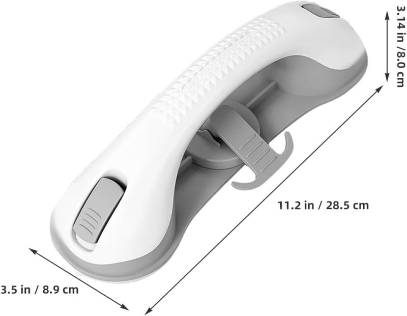 2pcs Suction Cup Grab Bars for Bathroom and Shower, Non-Slip Strong Suction Handles with Hooks, No-Drill Safety Grab Rails for Elderly and Disabled in Bathtub and Toilet, Gray - Image 2