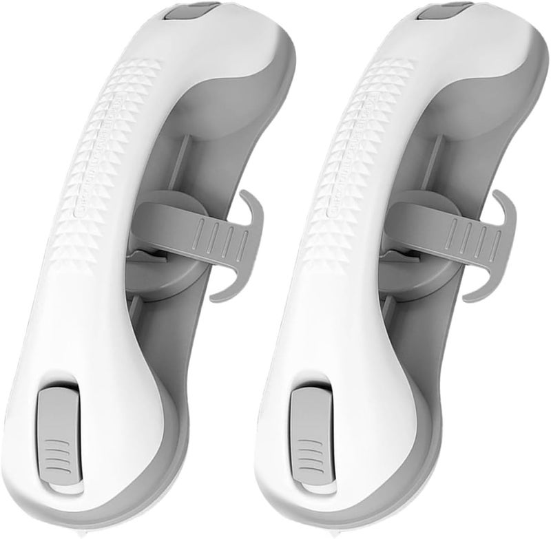 2pcs Suction Cup Grab Bars for Bathroom and Shower, Non-Slip Strong Suction Handles with Hooks, No-Drill Safety Grab Rails for Elderly and Disabled in Bathtub and Toilet, Gray - Image 1