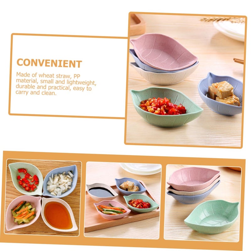 40Pcs Green Leaf Shaped Food Grade Sauce Dishes For Sushi Desserts Kitchen - Image 3