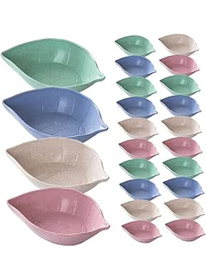40Pcs Green Leaf Shaped Food Grade Sauce Dishes For Sushi Desserts Kitchen - Image 1