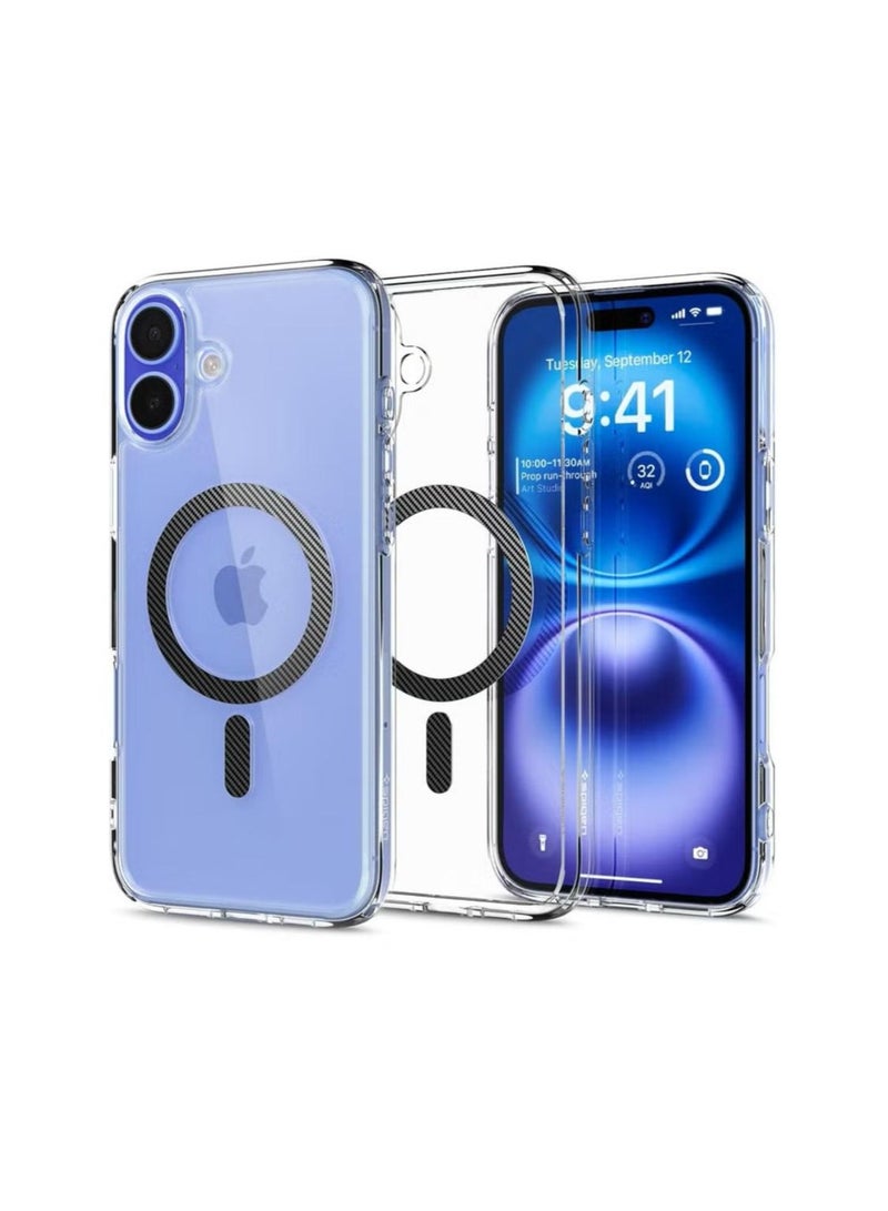 سبايجن غطاء Ultra Hybrid MagFit لهاتف iPhone 16 مع MagSafe (2024) - ألياف الكربون - Image 1