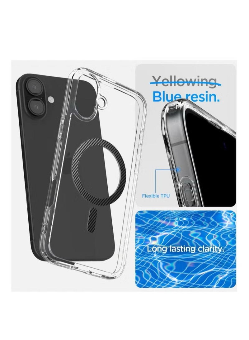 سبايجن غطاء Ultra Hybrid MagFit لهاتف iPhone 16 مع MagSafe (2024) - ألياف الكربون - Image 4