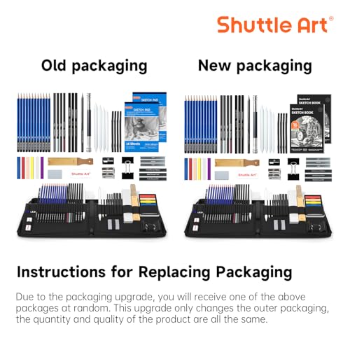 Shuttle Art 52 Pack Drawing Pencils Set, Professional Art Kit with Graphite Charcoal Sticks, Drawing Pad in Portable Case, Ideal for Kids and Adults Artists - Image 2