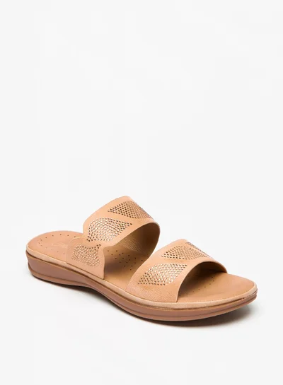 Flora Bella Embellished Strap Slip On Open Toe Sandals