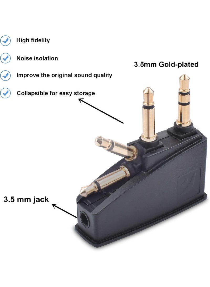 Rock Pow QC15 Airplane Headphone Adapter Compatible with Bose 700 QuietComfort 2 QC3 QC45 QC35 QC35ii QC15 QC25 QC20 NC700 SoundLink SoundLinkII AE2 AE2i AE2W and More Headphones Golden Plated 3.5mm Jack  - Image 2