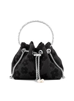Ayliss Women Evening Handbag Mini Clutch Rhinestone Pouch Crossbody Handbag Purse Top Handle Floral Shoulder Bag Prom (Mini,Black)  - Image 1