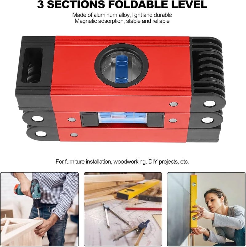 Red Foldable Level Aluminum Alloy Multi Angle Flexible Measuring Tool For Cabinet Installation - Image 5