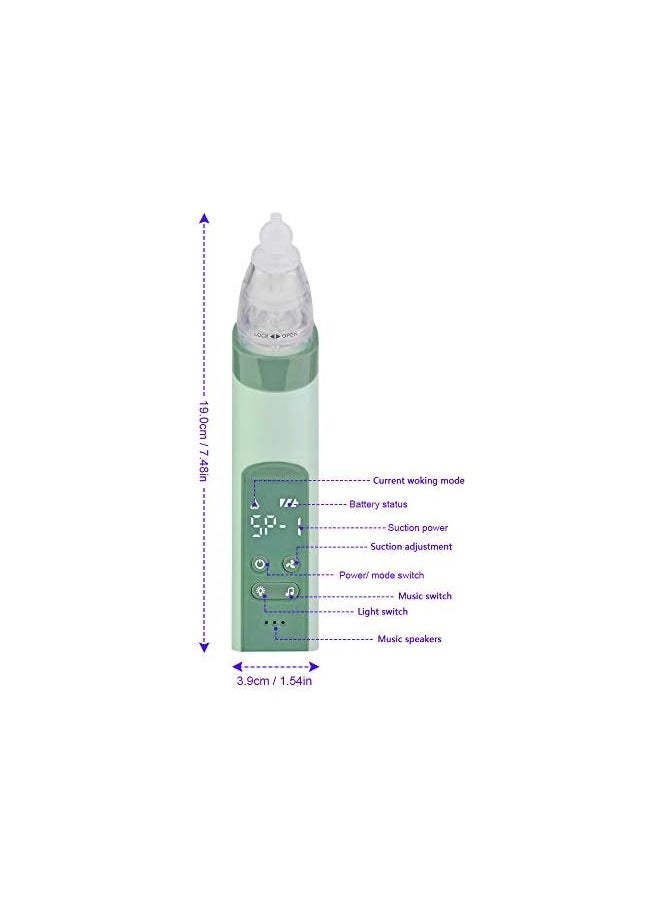 Generic - Nasal Aspirator,  Baby Nasal Aspirator Electric Nose Suction Nose Cleaner with 3 Silicone Tips & Suction Strengths Built-in Flashlight and Music - Image 1