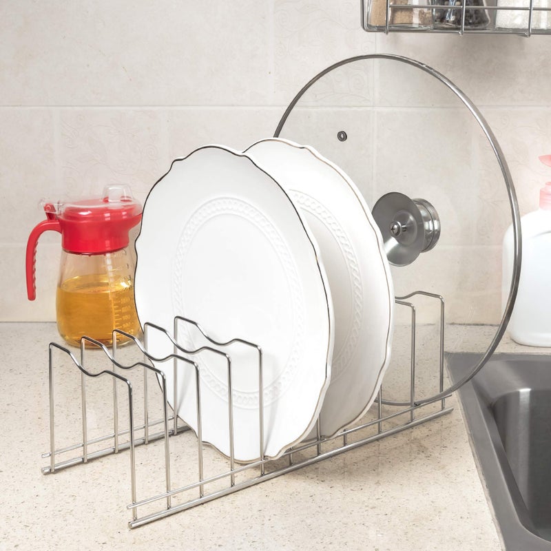 Slideep Pot Pan Lid Holder Rack Organizer  Kitchen Dish Plate Storage Organizer Drying Rack  Bakeware Pot Lid Rack Holder Organizer  Pantry And Cabinet Holder - Image 3