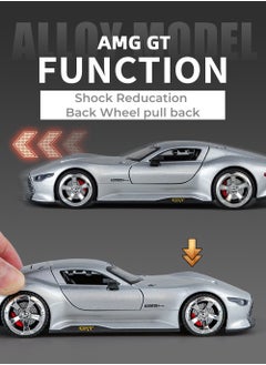 بيوينتي سيارة مرسيدس بنز AMG Vision GT موديل 1:32 فضي اللون من مرسيدس بنز AMG GT صوت وضوء  - Image 2