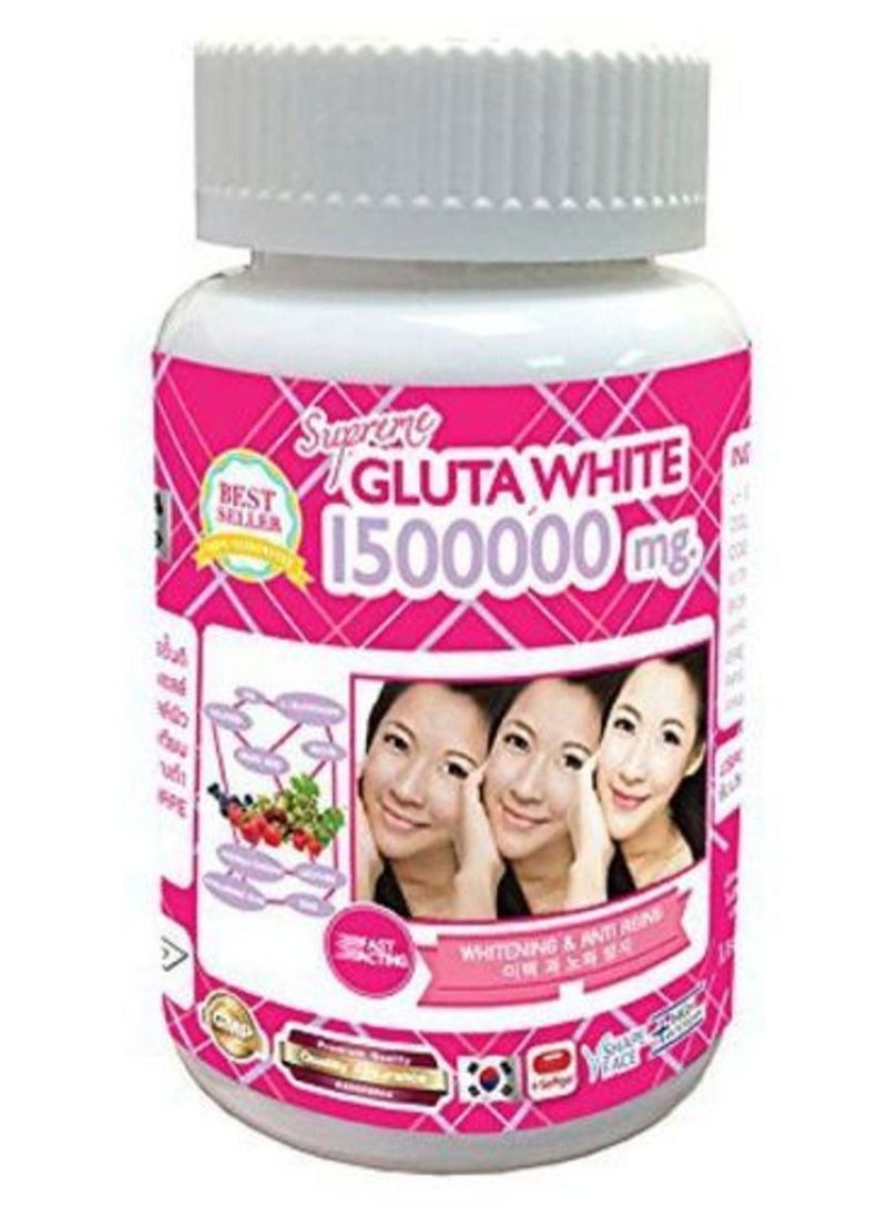 SUPREME White 1500000 Mg Glutathione Skin Brightening 30 Caps 