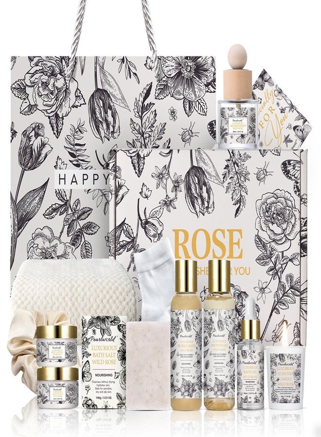 PEARLWORLD Mother's Day Gifts, Spa Gift Set for Women- Luxury Rose 14 Pcs Bath Set, Home Spa Kit, Christmas Gift for Women, Birthday Gifts - Image 1
