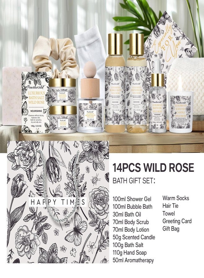 PEARLWORLD Mother's Day Gifts, Spa Gift Set for Women- Luxury Rose 14 Pcs Bath Set, Home Spa Kit, Christmas Gift for Women, Birthday Gifts - Image 2