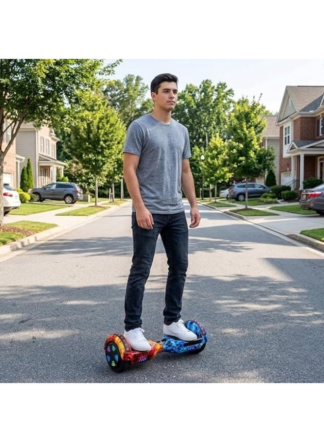Smart Self Balancing Hoverboard Scooter | 250W Motor with 5 to 12 KM H Speed and 8 to 15 KM Range | Bluetooth Speaker and LED Light Wheels | Heavy Duty Aluminum Frame 100KG Capacity Multicolor - Image 2