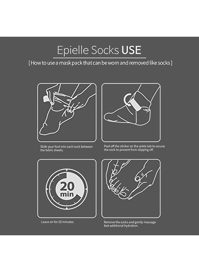 Epielle - Hydrating Foot Masks (Socks 6pk) for foot cracked and dry heel to toe and callus Spa Masks - Shea butter + Jojoba Oil + Vitamin E Moisturize, Mothers Day GIfts - Image 1