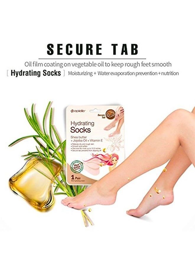 Epielle - Hydrating Foot Masks (Socks 6pk) for foot cracked and dry heel to toe and callus Spa Masks - Shea butter + Jojoba Oil + Vitamin E Moisturize, Mothers Day GIfts - Image 1