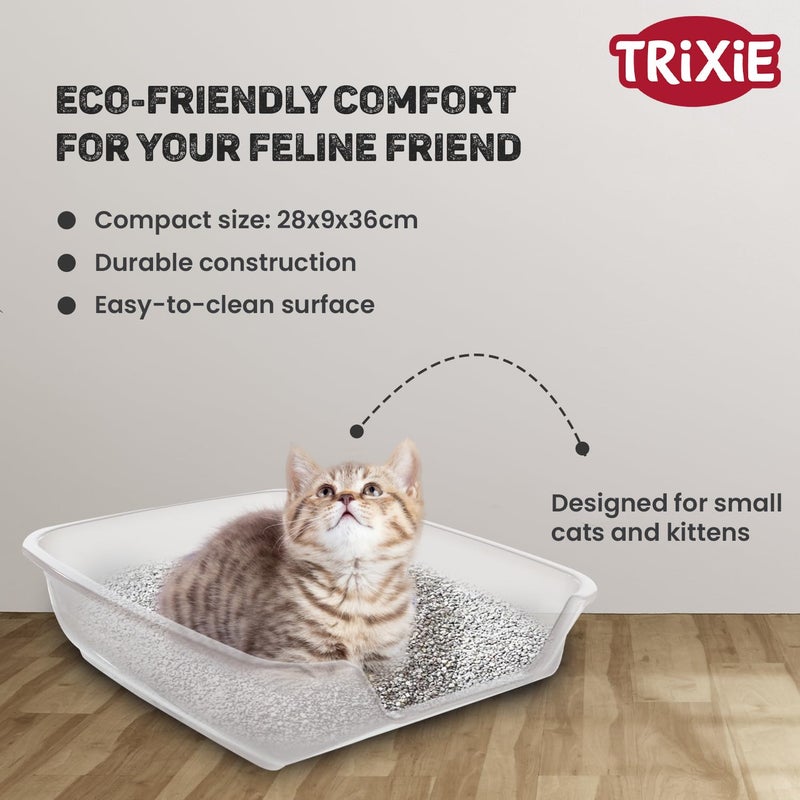 Trixie Junior Nuno Cat Litter Tray, Recycled, Plastic, 28 × 9 × 36 cm, Small Animal Home Ensures Ease of Cleaning and Hygiene Maintenance (Color May Vary) - Image 5