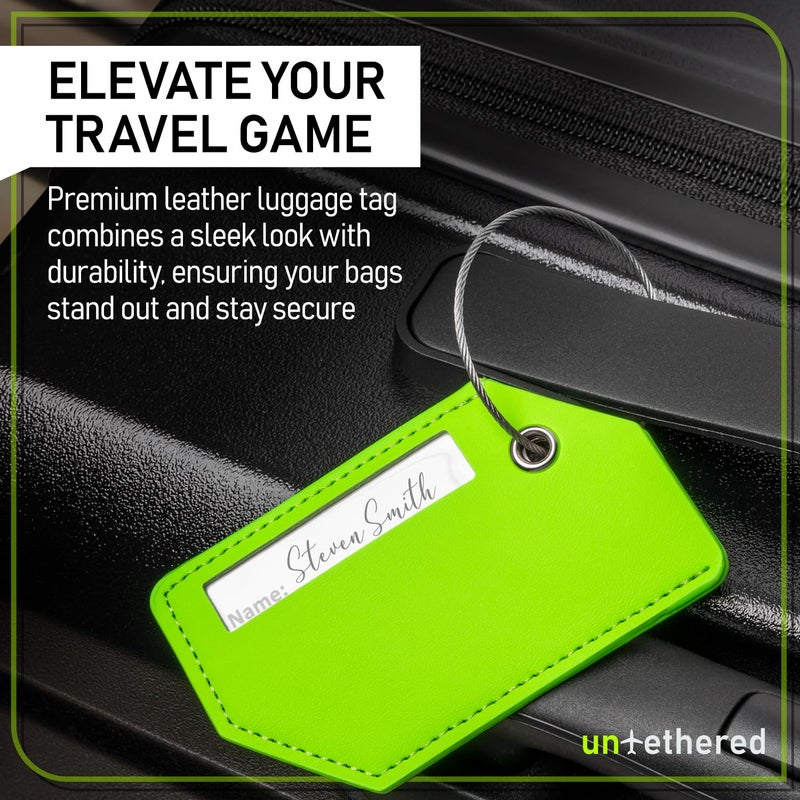 Untethered 4-Pack Luggage Tag Set | Durable Luggage Tags for Suitcases & Travel Bags | Bag Tag & Name ID Identifiers | Suitcase Tags for Easy Luggage Identification - Image 2