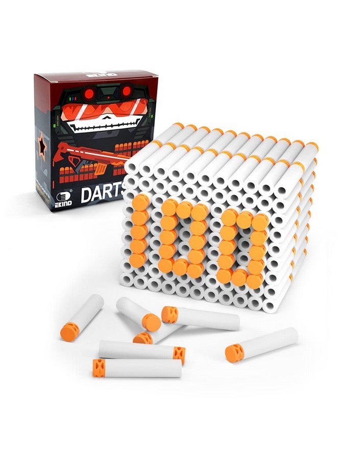 EKIND 100 Pcs Waffles Darts Refill Pack Foam Bullet Compatible For Nerf N-Strike Series Blaster (Glow At Dark, White) - Image 1