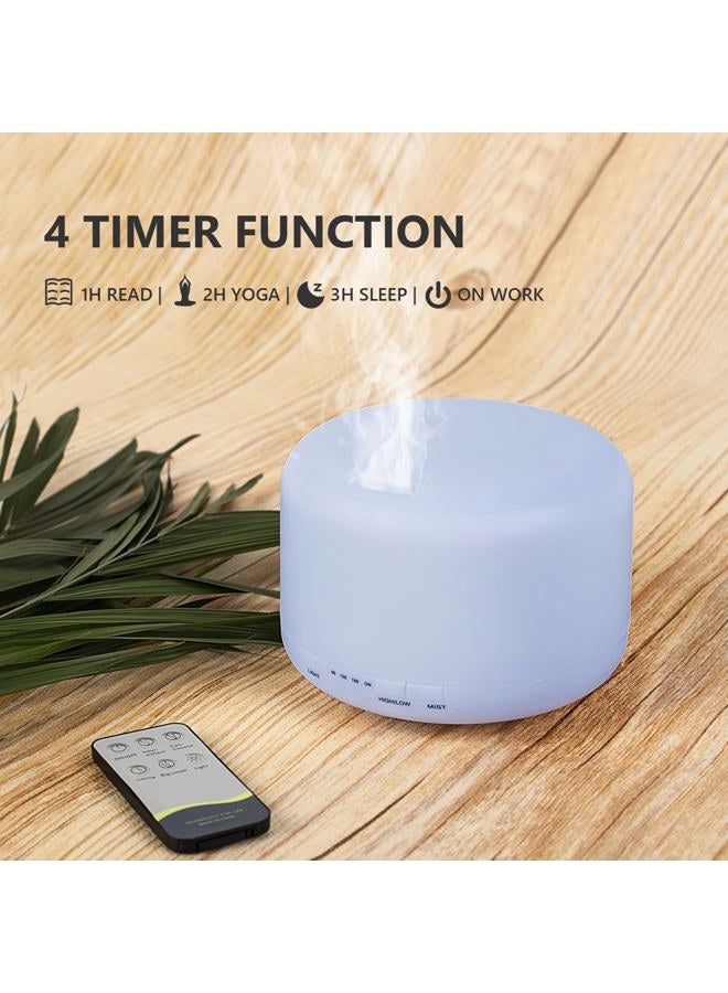 SACATR Oil Diffuser, 500ml Essential Oil Diffusers, Aromatherapy Diffuser with 2 Mist Mode 4 Timers＆7 Ambient Light Waterless Auto Off, Diffusers Large Room Home Office - Image 5