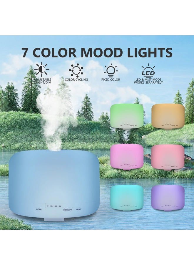 SACATR Oil Diffuser, 500ml Essential Oil Diffusers, Aromatherapy Diffuser with 2 Mist Mode 4 Timers＆7 Ambient Light Waterless Auto Off, Diffusers Large Room Home Office - Image 4