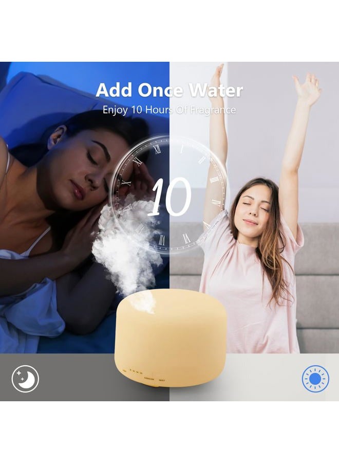 SACATR Oil Diffuser, 500ml Essential Oil Diffusers, Aromatherapy Diffuser with 2 Mist Mode 4 Timers＆7 Ambient Light Waterless Auto Off, Diffusers Large Room Home Office - Image 2