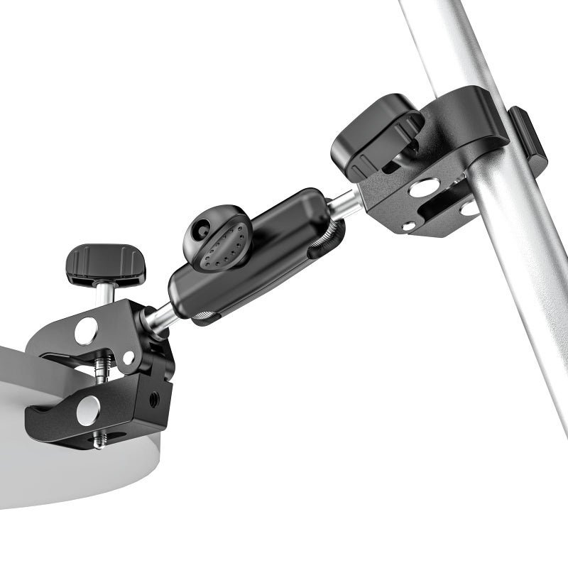 Kolasels Double Super Clamp Mount with 14 Screw Interface Full Metal 360 Adjustable Umbrella Clamp for Photo Studio Light Stand Pole Cross Bars Photography Reflector Handlebar C Stand Desk - Image 2