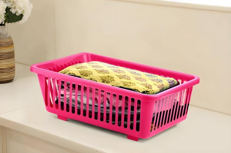 Homeor Houshe 3 In 1 Durable Plastic Kitchen Sink, Large Dish Rack Drainer, Drying Rack Washing Basket With Tray For Kitchen, Dishrack Organizers, Utensils Drainer, Pink, 300X440X150 mm - Image 2