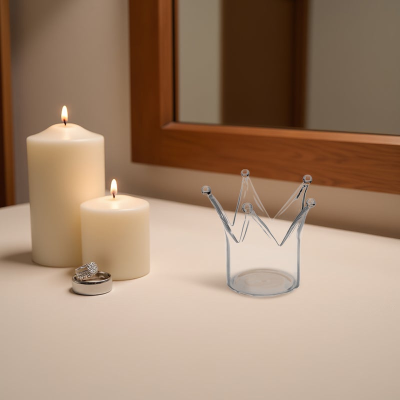 1pc Shaped Candlestick Glass Candle Holder Home Decoration - Image 5