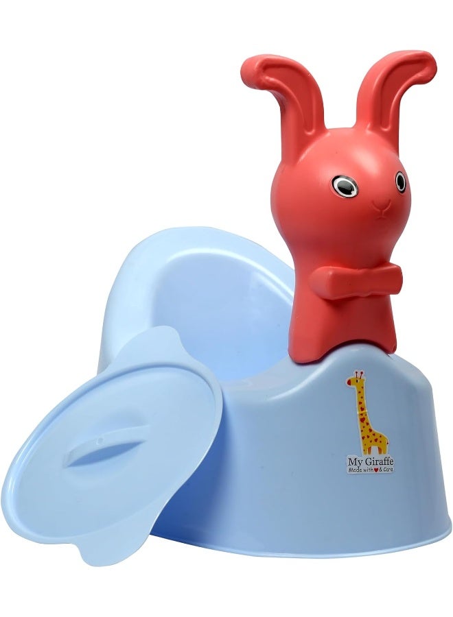 ESQUBE Esqube Baby Potty Seat with Rabbit Toy, Light Blue  - Image 1