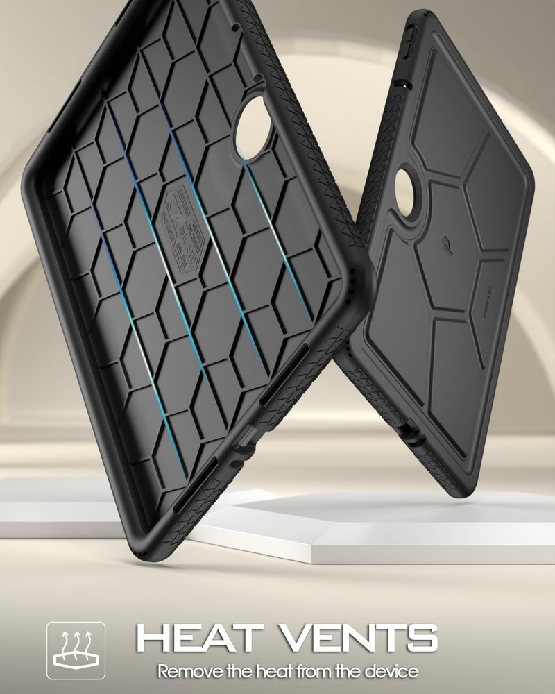 POETIC حافظة TurtleSkin الشعرية لجهاز OnePlus Pad 11.61 بوصة (2023)، حماية قوية ضد الصدمات، صديقة للأطفال، غلاف سيليكون مقاوم للسقوط، أسود - Image 3